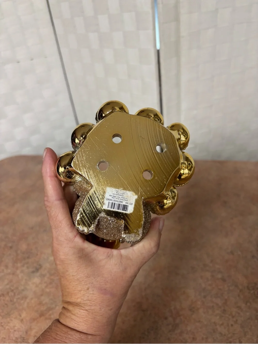 Bath & Body Works Glitter Gold Squirrel Acorn Foaming Soap Holder